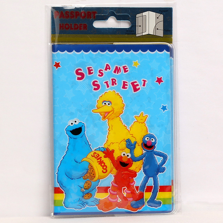 Sesame Street芝麻街 卡通動漫護照夾 PVC壓花護照套證件夾工廠,批發,進口,代購