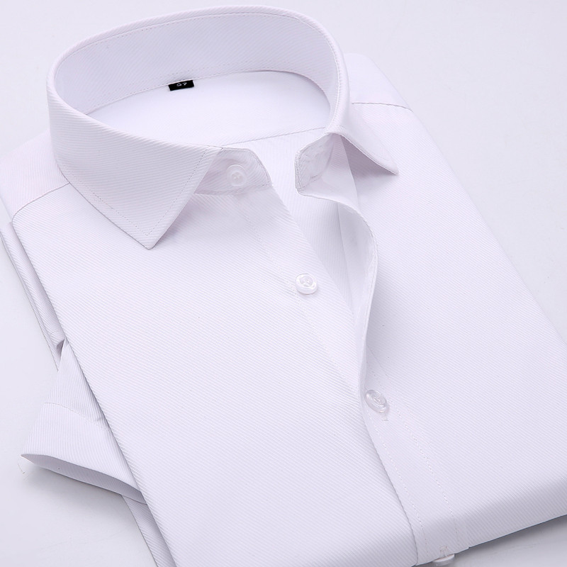 2016夏季新款男士短袖襯衫 正裝白色純色商務襯衫男修身免燙襯衫批發・進口・工廠・代買・代購