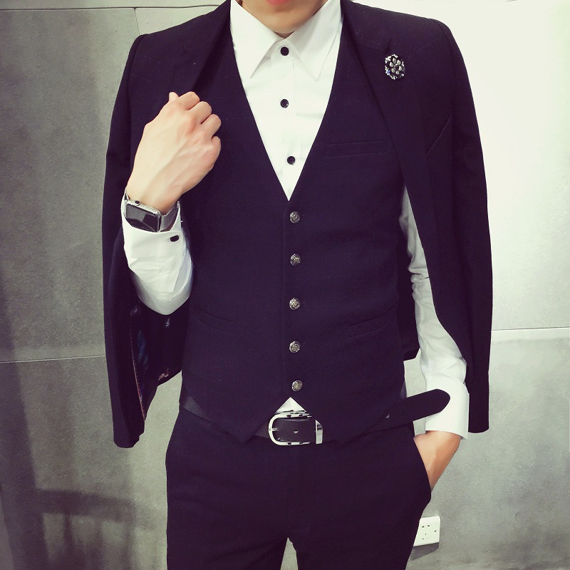 2016春款新品西服套裝男士三件套修身韓版伴郎服西裝新郎結婚禮服工廠,批發,進口,代購