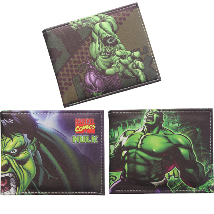 復仇者聯盟 綠巨人 HULK 浩克短款個性錢夾創意PU皮夾零錢包批發工廠,批發,進口,代購