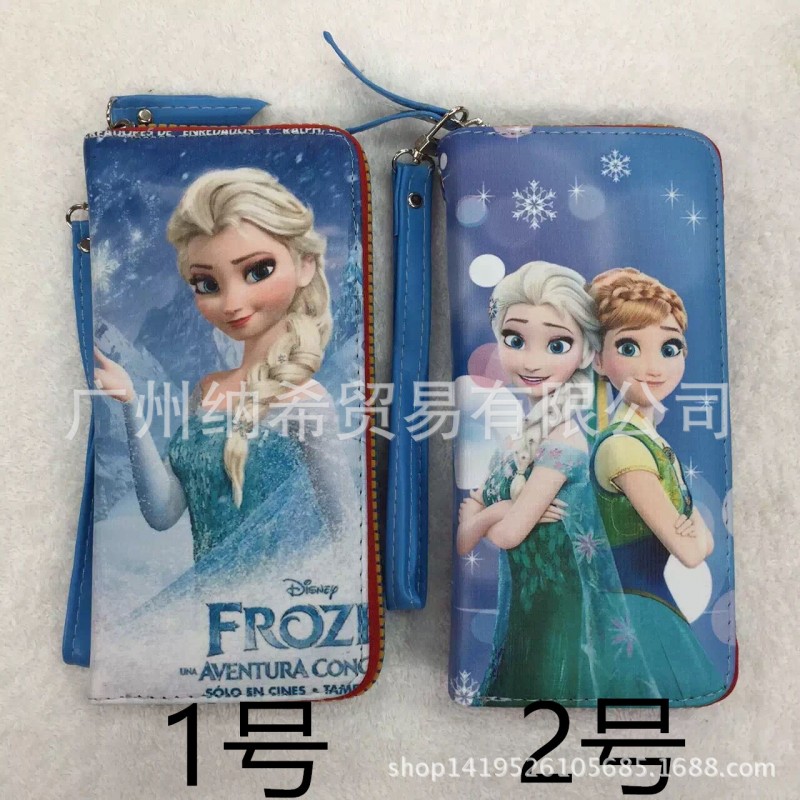 卡通錢包可愛冰雪奇緣長款拉鏈女孩PU軟麵工廠,批發,進口,代購