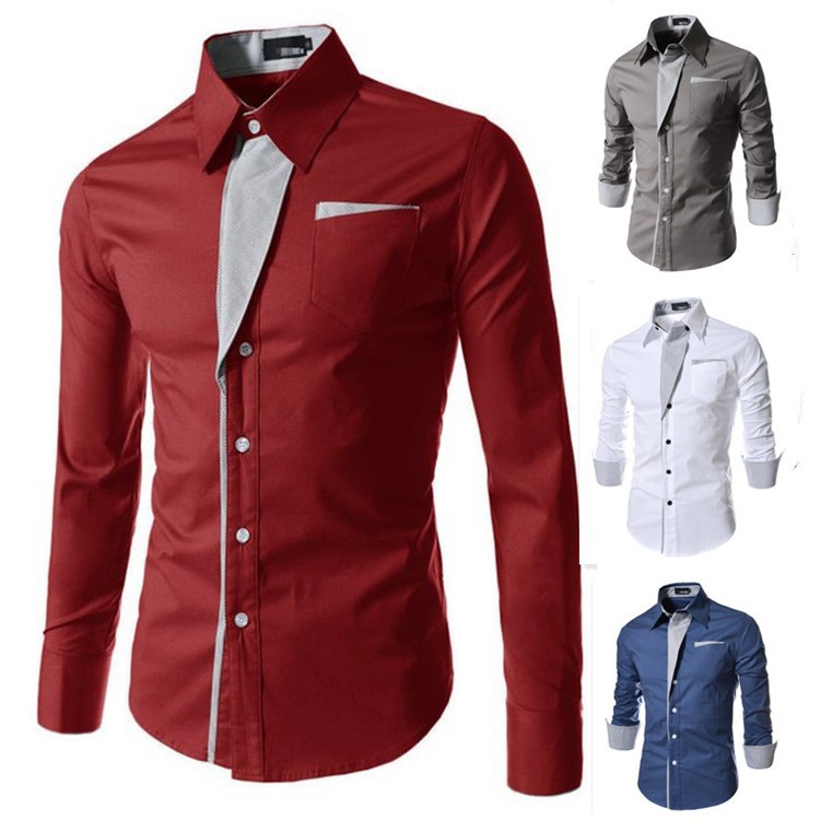 速賣通ebay爆款男士襯衫 條紋貼佈設計長袖襯衣7色選男式休閒襯衣工廠,批發,進口,代購