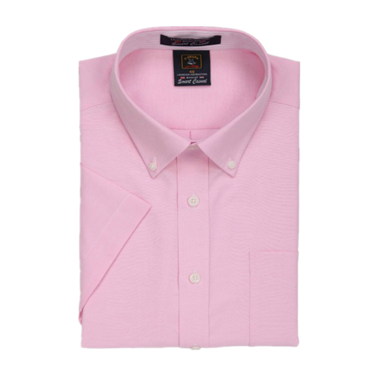 2016夏季男裝男式短袖襯衫休閒襯衫棉莫代爾牛津紡短袖襯衫粉紅工廠,批發,進口,代購
