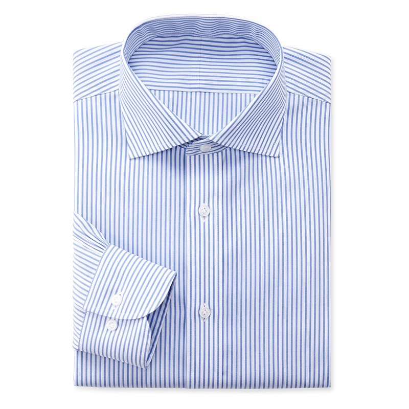 條紋免燙歐式修身版商務長袖襯衫 男款 藍色批發・進口・工廠・代買・代購