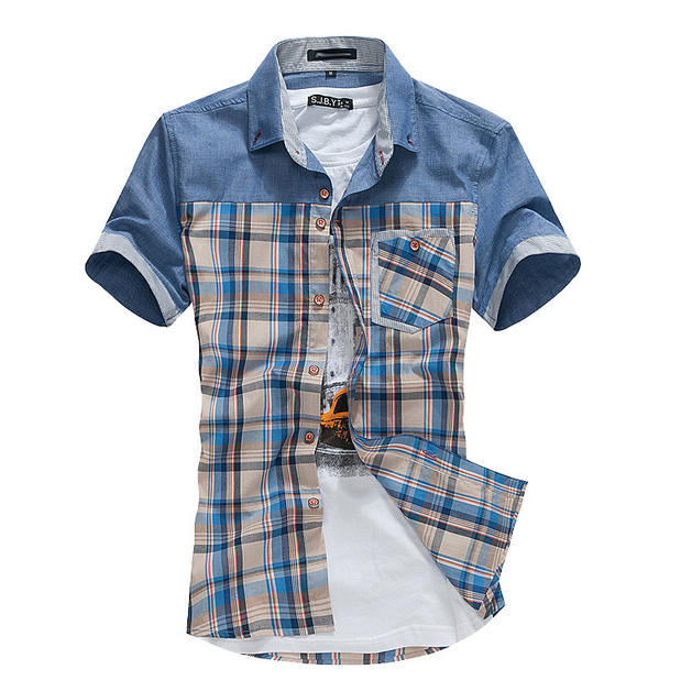夏季休閒男士短袖襯衫男裝新款韓版修身襯衣685工廠,批發,進口,代購