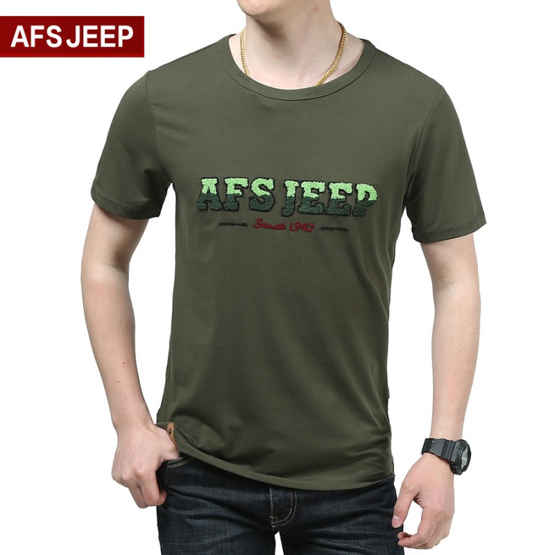 AFS JEEP短袖T恤 男 夏季新款男T恤短袖 圓領戰地吉普寬松加大碼工廠,批發,進口,代購