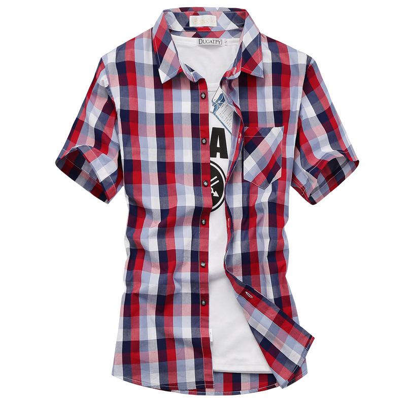2016年夏季新款男士短袖格子襯衫精梳水洗全棉襯衫工廠,批發,進口,代購