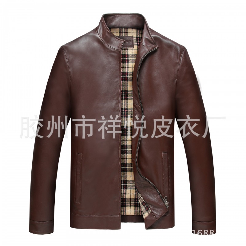 2015新款男士皮夾克外套青年韓版修身綿羊皮外套【圖】工廠,批發,進口,代購