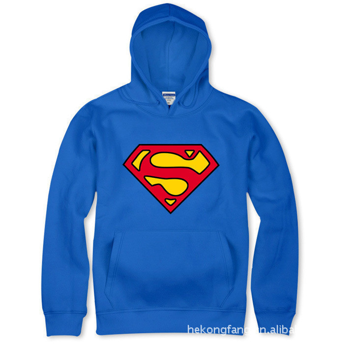 藝虎-爆 人氣款式 超人歸來超人標志藍色套頭衛衣連帽衫360g批發・進口・工廠・代買・代購