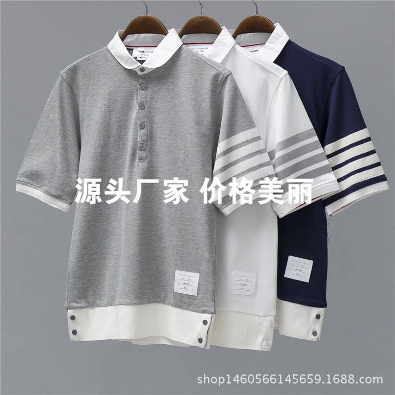 THOM 16SS TB翻領POL0衫圓領拼色T恤TEE tb高品質工廠,批發,進口,代購