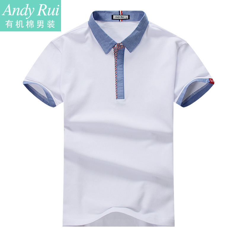 AndyRui有機棉襯衫領休閒簡約T恤 短袖POLO衫 高級工作服定做工廠,批發,進口,代購