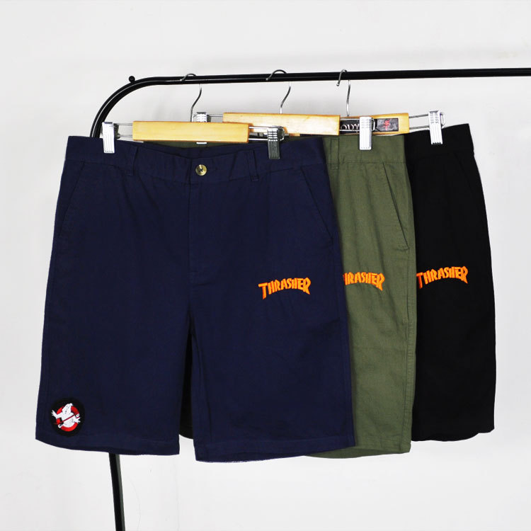 純原品 THRASHER 刺繡水洗純棉短褲 工裝寬松 休閒短褲 男PD01工廠,批發,進口,代購