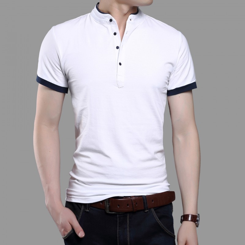 2016夏季新款男式短袖T恤 韓版修身男士純色立領體恤衫一件代發批發・進口・工廠・代買・代購
