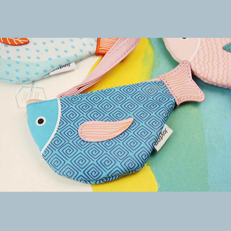 韓國禮品批發 悅木-一隻快樂的魚零錢包 創意魚造型鑰匙包40g工廠,批發,進口,代購