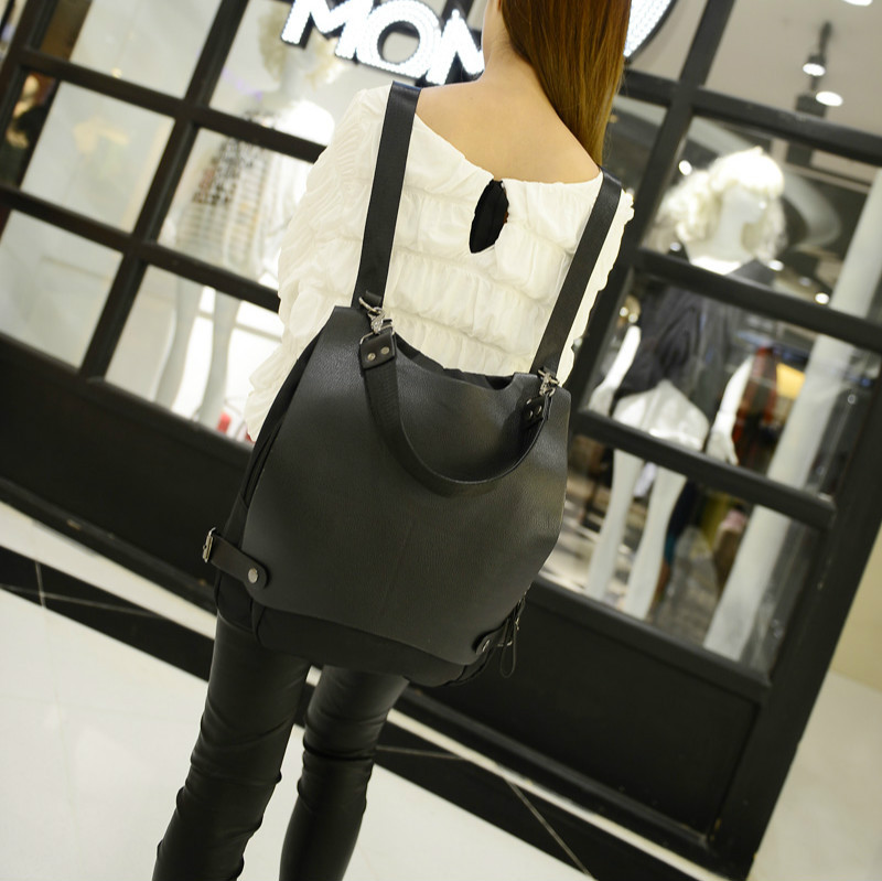 2015新款韓版潮仿皮背包手提單肩斜挎女式雙肩多功能女包廠傢直銷工廠,批發,進口,代購