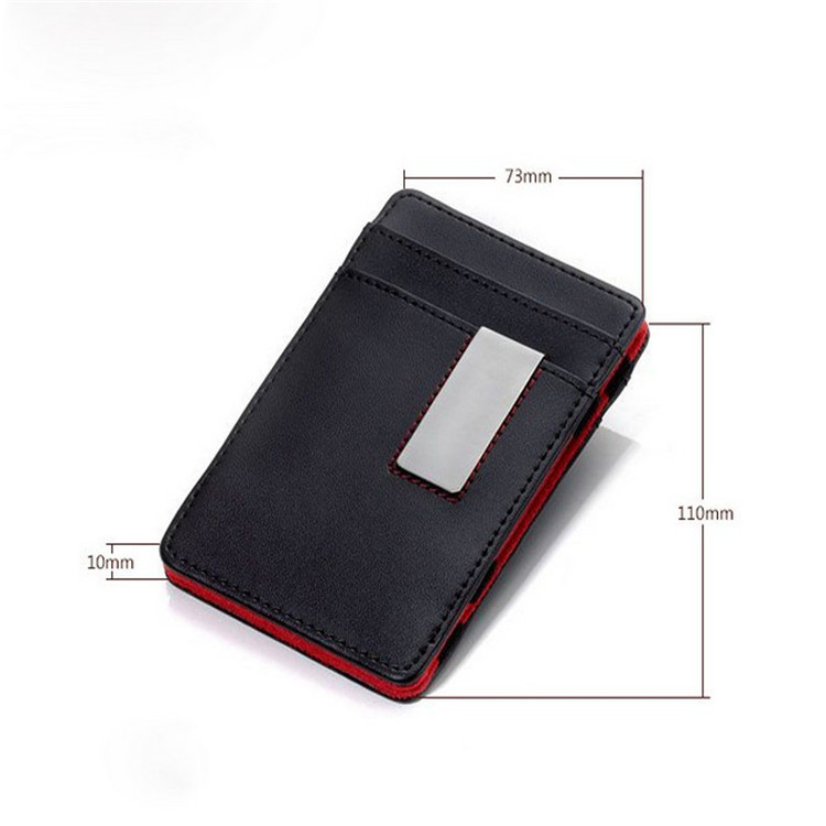 歐美新款RFID魔術錢包卡包名片夾零錢包創意禮品黑紅廠傢批發定製批發・進口・工廠・代買・代購