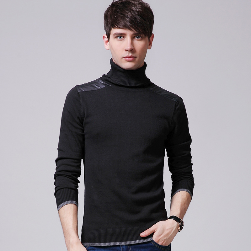 2015新品男士高領毛衣翻領線衣打底衫休閒高領毛衣淘寶一件代發工廠,批發,進口,代購