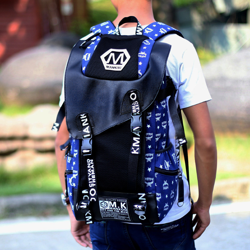 2015新款印花帆佈韓版雙肩包男中學生書包旅行電腦包迷彩男士背包批發・進口・工廠・代買・代購
