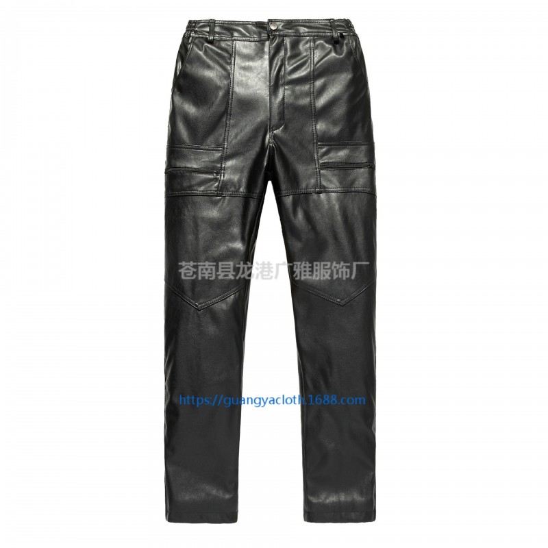 春秋冬款男士厚款加絨皮褲 寬松防風摩托/直筒褲 Leather Pants工廠,批發,進口,代購