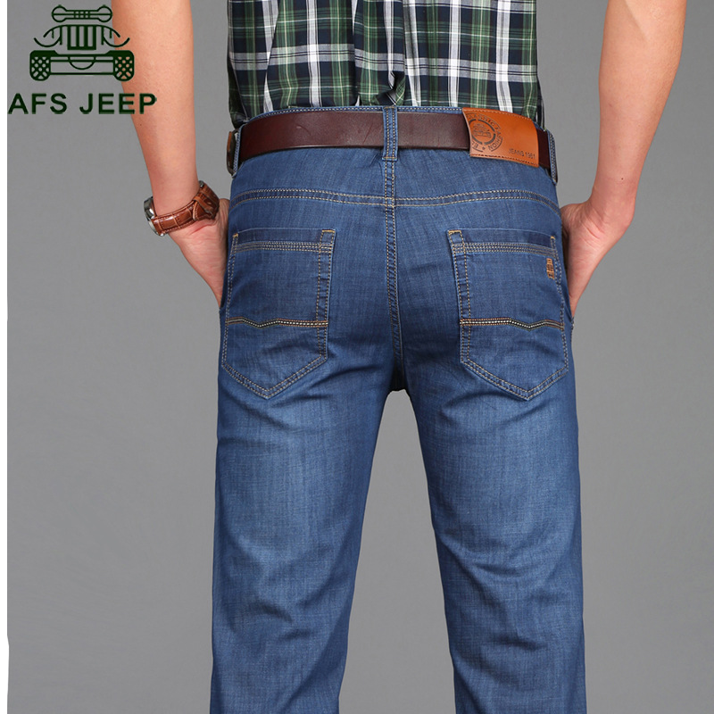 AFS JEEP彈力牛仔褲男夏款超薄牛仔褲男透氣牛仔褲直筒寬松長6128工廠,批發,進口,代購