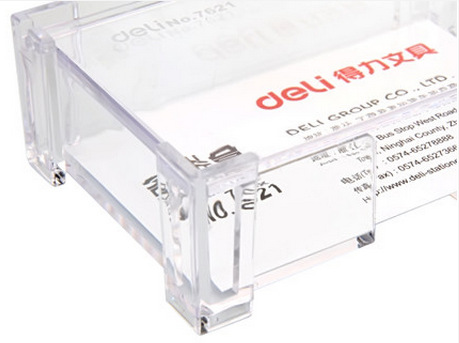 得力名片盒7621 透明翻蓋名片盒 辦公用名片盒 名片盒批發・進口・工廠・代買・代購