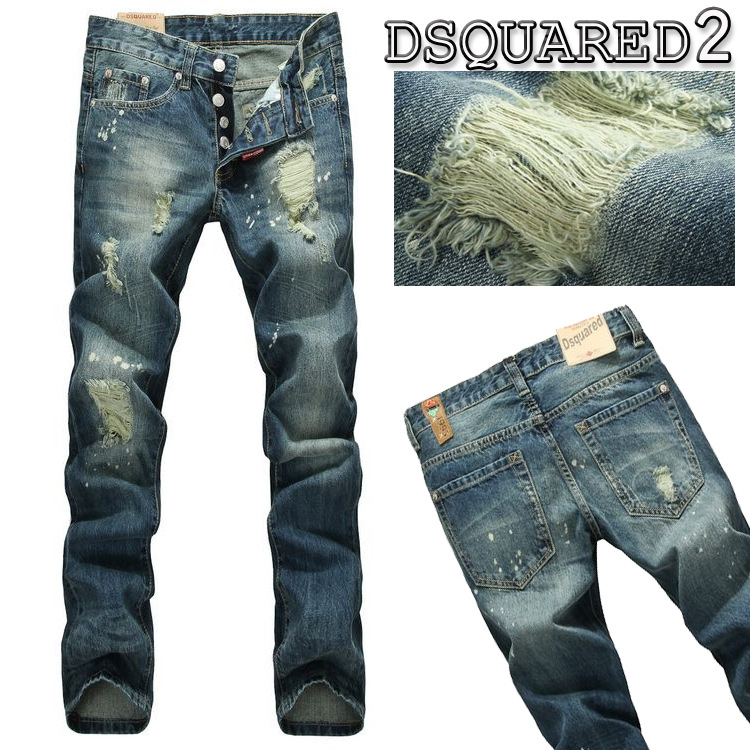 Dsquared2春秋款男褲 貓須磨破潮流i時尚修身小直筒男裝牛仔褲批發・進口・工廠・代買・代購