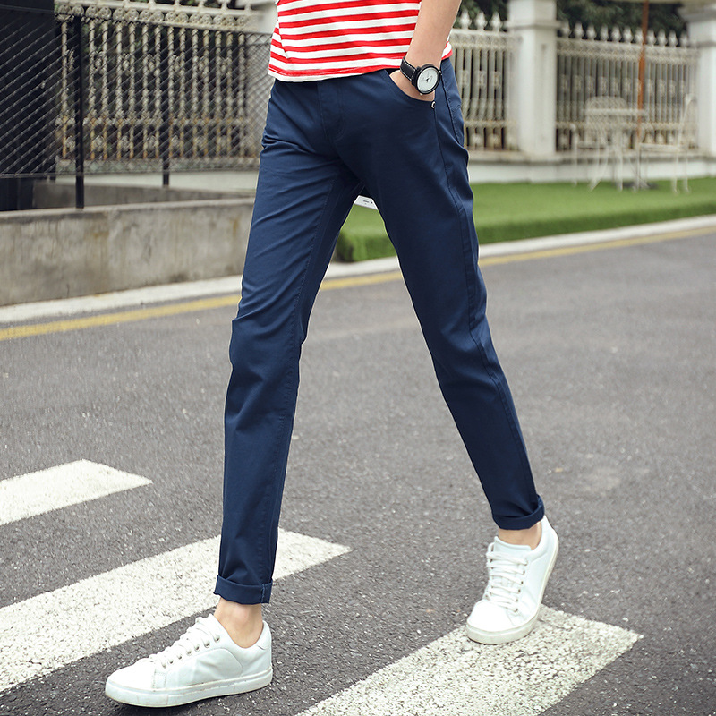 新款夏季韓版青少年男士小腳九分褲修身男式薄款休閒褲廠傢直銷工廠,批發,進口,代購