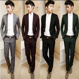 新款韓版潮流英倫風紳士西裝男士修身套裝禮服男批發・進口・工廠・代買・代購