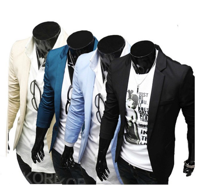 男士韓版潮流新款休閒小西服 時尚一粒扣修身西裝外套 單西便服男工廠,批發,進口,代購