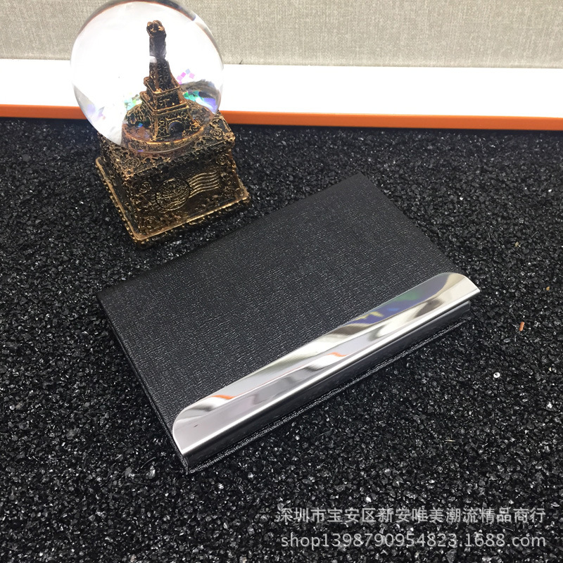 進口意大利PU皮革卡片盒仿皮紋名片盒 實用商務禮品定製LOGO批發・進口・工廠・代買・代購