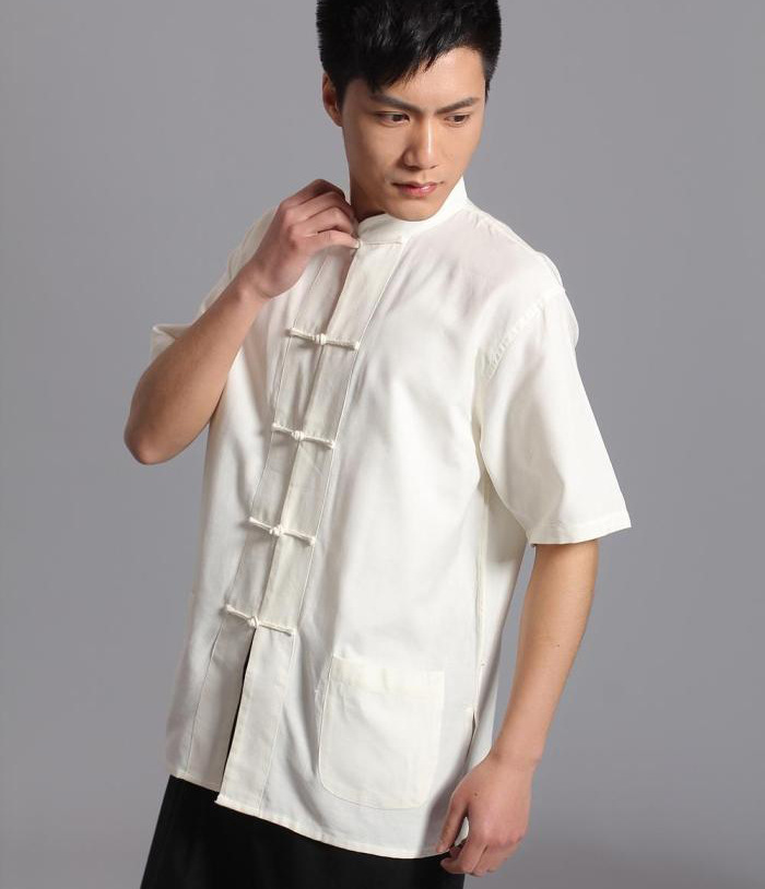 中式傳統男裝純棉老粗佈唐裝 男士短袖居士服功夫裝工廠,批發,進口,代購