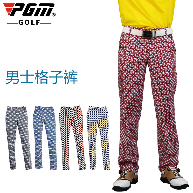 PGM正品 高爾夫印花格子褲 男款Golf運動球褲 夏季男褲服裝批發・進口・工廠・代買・代購