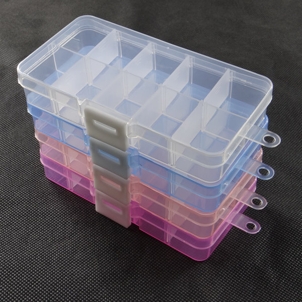 透明塑料首飾盒（女孩子必備品）單層小號10格四種顏色C1批發・進口・工廠・代買・代購