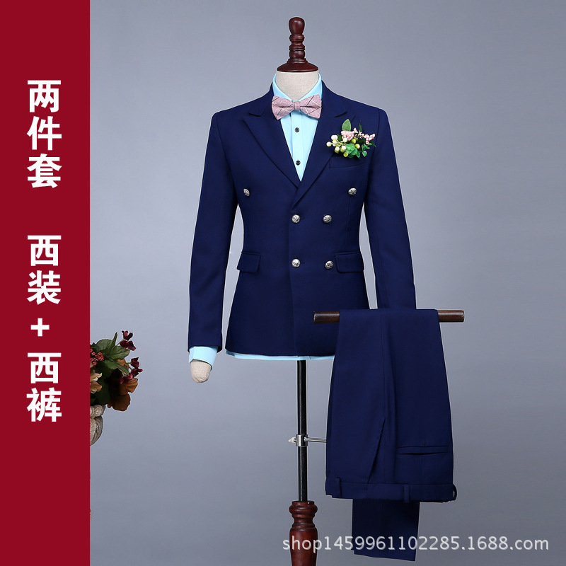 一件代發影樓男士韓版西裝套裝男結婚西裝禮服修身演出主持服裝批發・進口・工廠・代買・代購
