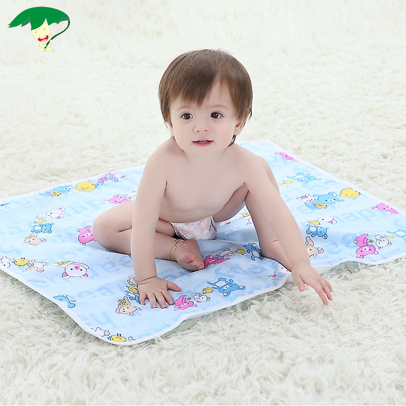 嬰幼兒三層防水透氣隔尿床墊大號76*60cm 嬰兒用品純棉防水隔尿墊工廠,批發,進口,代購