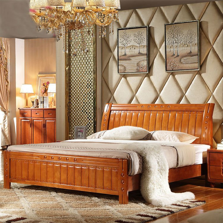 特價床 1.8米簡約雙人床 1.5米小戶型臥室實木床 進口橡膠木床806工廠,批發,進口,代購