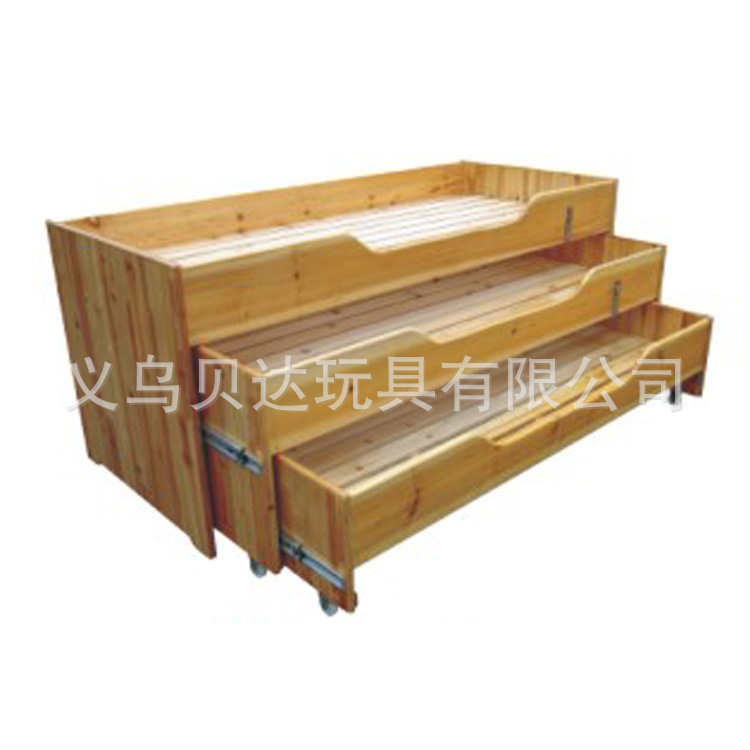 杉木組合床-兒童推拉三層實木床-多層收拾床-幼兒園床BD-2467工廠,批發,進口,代購