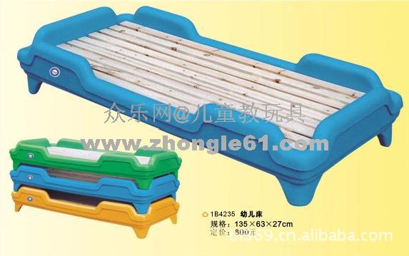 金牌品質專用兒童床藍色內貿方形韓式塑料新樂士學校單人幼兒園床工廠,批發,進口,代購