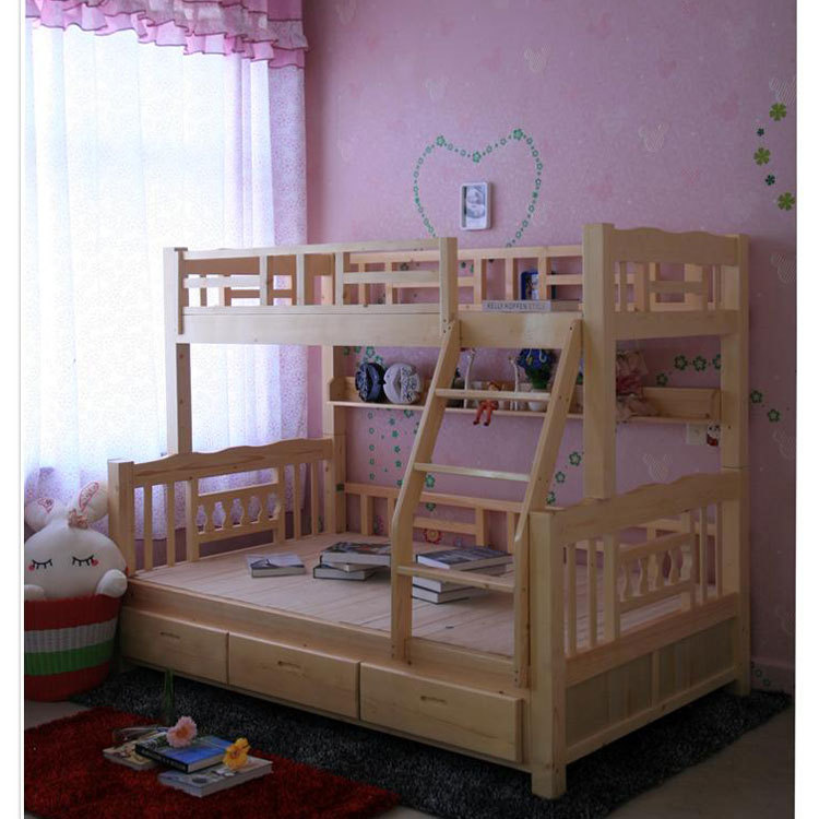 千意愛特價實木雙層兒童床上下床鋪實木1.3床子母高低床可定製工廠,批發,進口,代購