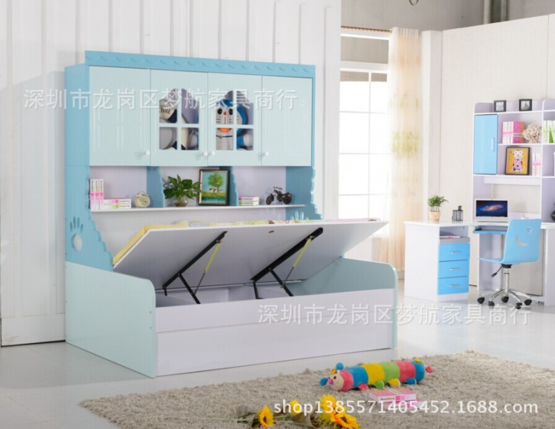 板式傢具儲物高箱床 木質兒童衣櫃床 高箱兒童床 兒童床B29款工廠,批發,進口,代購