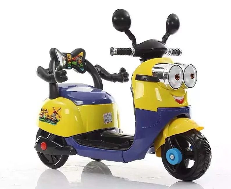 新款小黃人兒童電動摩托車 帶鑰匙三輪童車 一件代發批發・進口・工廠・代買・代購