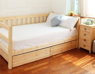 廠傢直銷兒童床松木實木床1米1.2米1.5米兒童床松木沙發床特價工廠,批發,進口,代購