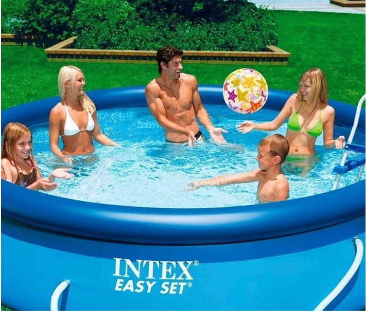 美國INTEX正品 28164 15'碟形充氣遊泳池 傢用遊泳池套裝別墅泳池批發・進口・工廠・代買・代購