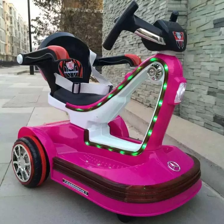 新款閃光輪奔馳雙驅一對一帶早教嬰幼兒瓦力車 360度旋轉童車批發・進口・工廠・代買・代購