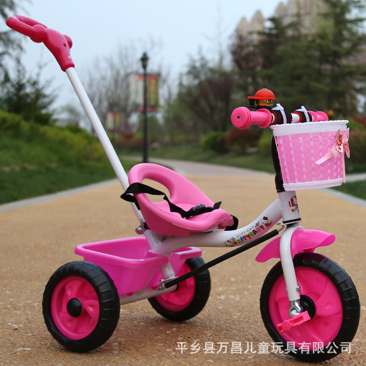 新款兒童手推三輪車腳踏車帶推把寶寶腳蹬三輪車1-2-3-4歲童車工廠,批發,進口,代購