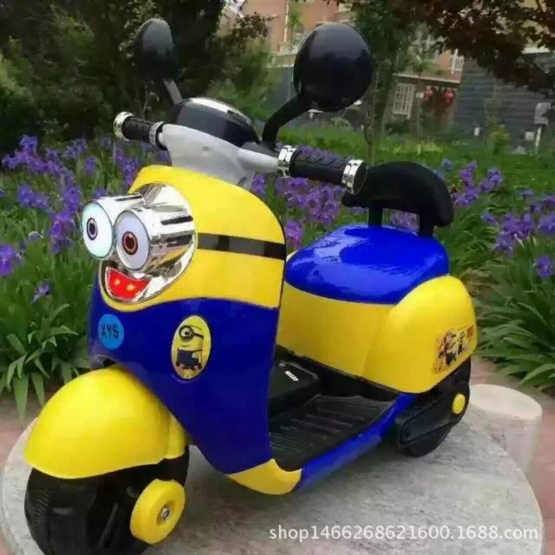 最新款小黃人兒童電動摩托車可坐騎男女寶寶電動車批發・進口・工廠・代買・代購
