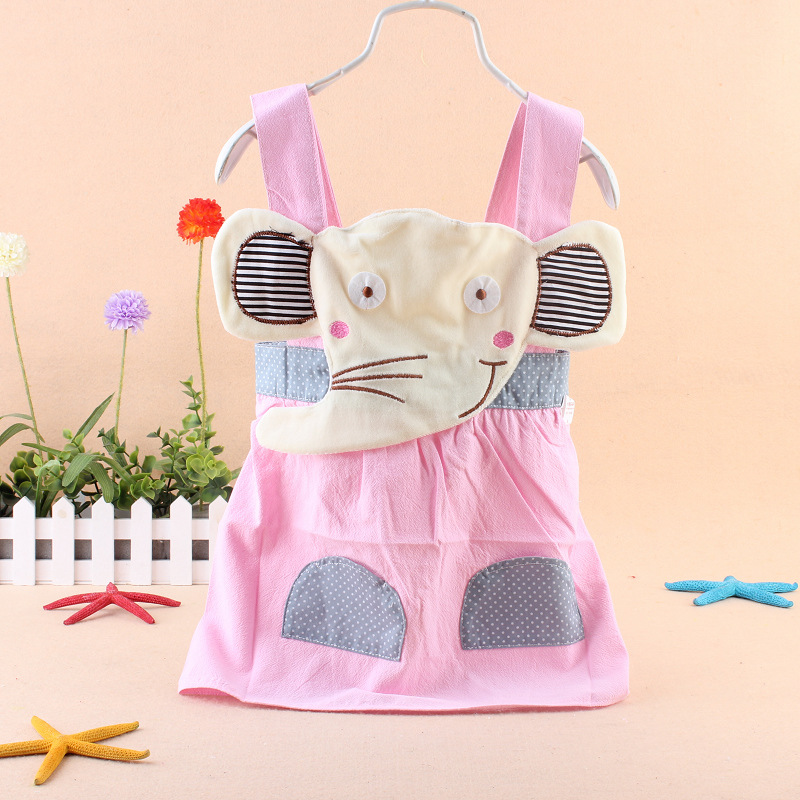 2015新款兒童罩衣 女寶寶圍裙 卡通多朵牛A-8099小象公主裙工廠,批發,進口,代購