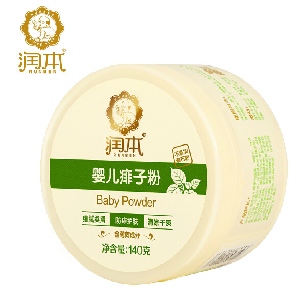 潤本嬰兒薄荷痱子粉 /  爽身粉/不含滑石粉140g    一件代發工廠,批發,進口,代購