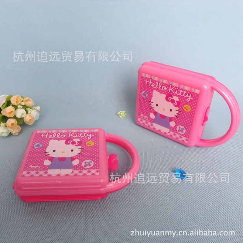 【熱銷】Hellokitty PP漢堡盒 凱蒂貓圓手柄便攜扣蓋糖果盒工廠,批發,進口,代購