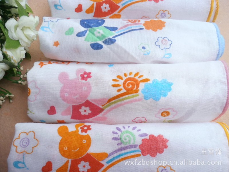 出口日韓雙層嬰兒紗佈手帕純棉紗佈口水巾超柔軟工廠,批發,進口,代購